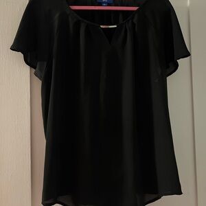 Apt. 9 Black Flutter Sleeve Blouse